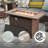 9 Piece Patio Sofa with Rectangle Fire Pit Table and Ottomans-108198380