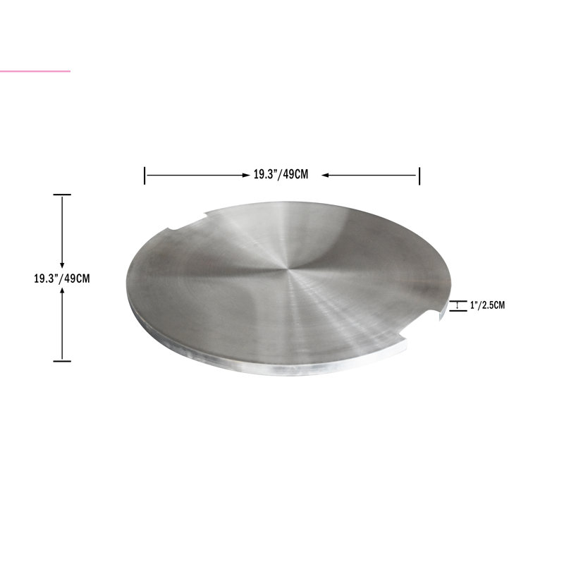 Elementi Round Stainless Steel Fire Pit Lid, 19.3" W x 19.3" D
