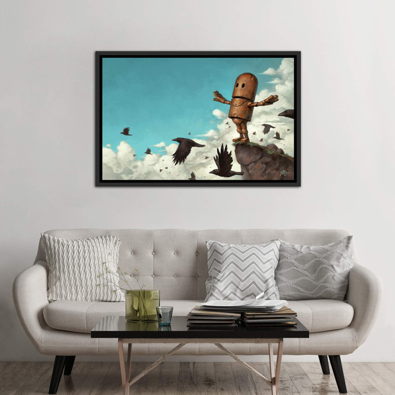 «Freedom» par Matt Dixon - impression d'art graphique, H 40 po x l 60 po x 1,5 po, Toile avec cadre noir