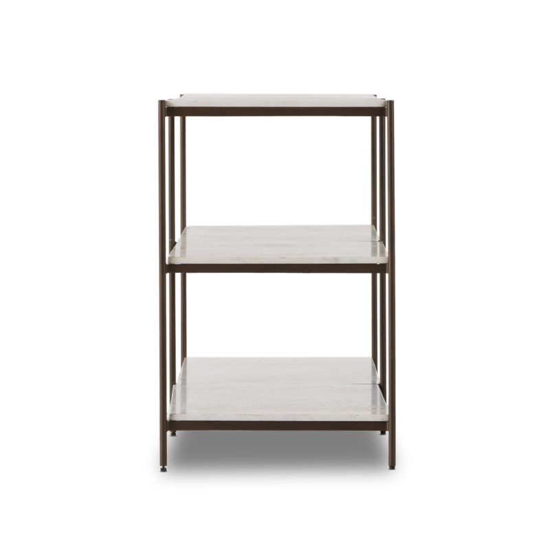 Felix Large Console Table - Antique Brass, Polished White Marble