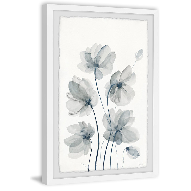 White Poppies Bloom by Parvez Taj - Single Picture Frame Painting, 30cm H x 20cm W