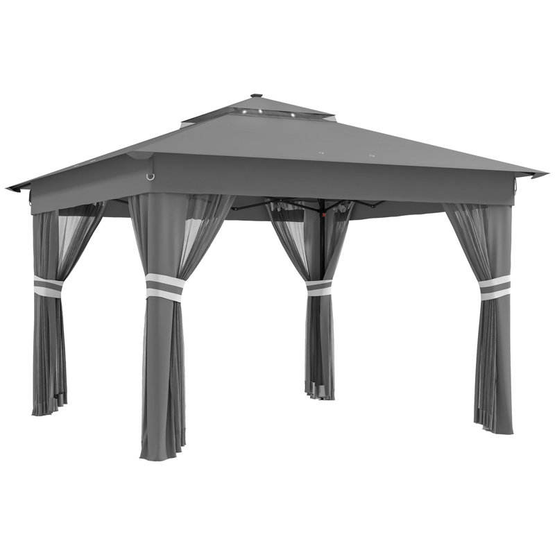 Briam 3.5m W x 3.5m D Steel Patio Gazebo, Brown