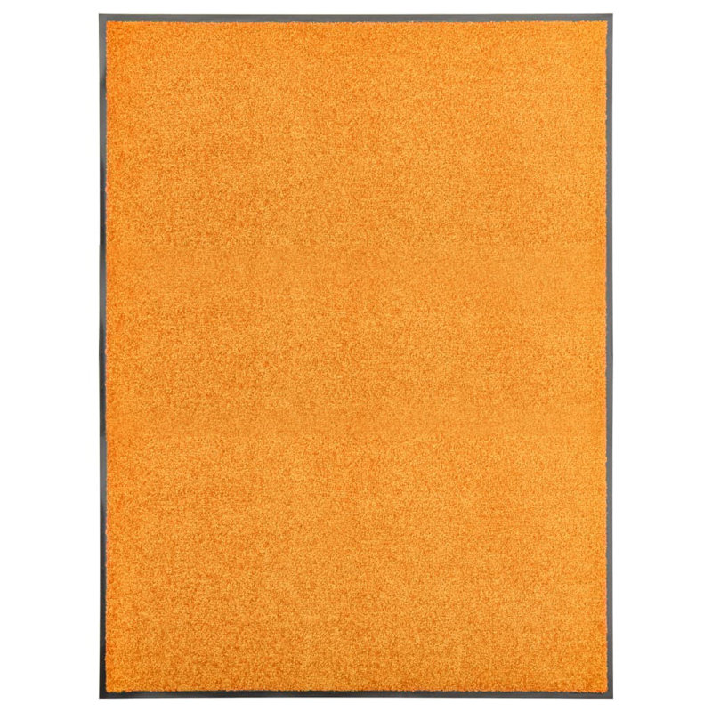 Deirore Non-Slip Indoor / Outdoor Doormat, 0.9cm H x 120cm W x 90cm L, Orange