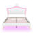 Johnathon Vegan Leather Platform Bed-424957650-424957651