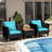 Alizandra Acacia 2 - Person Patio Conversation Set with Cushions-1922862591
