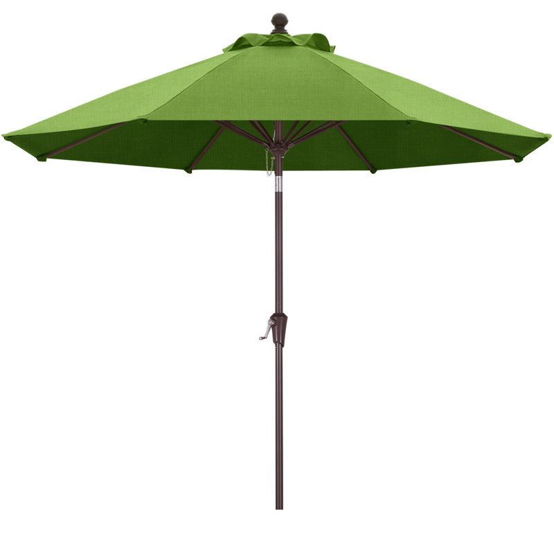Parasol de marché en oléfine de 2,74 m (9 pi) avec inclinaison et levage à manivelle, Vert pré