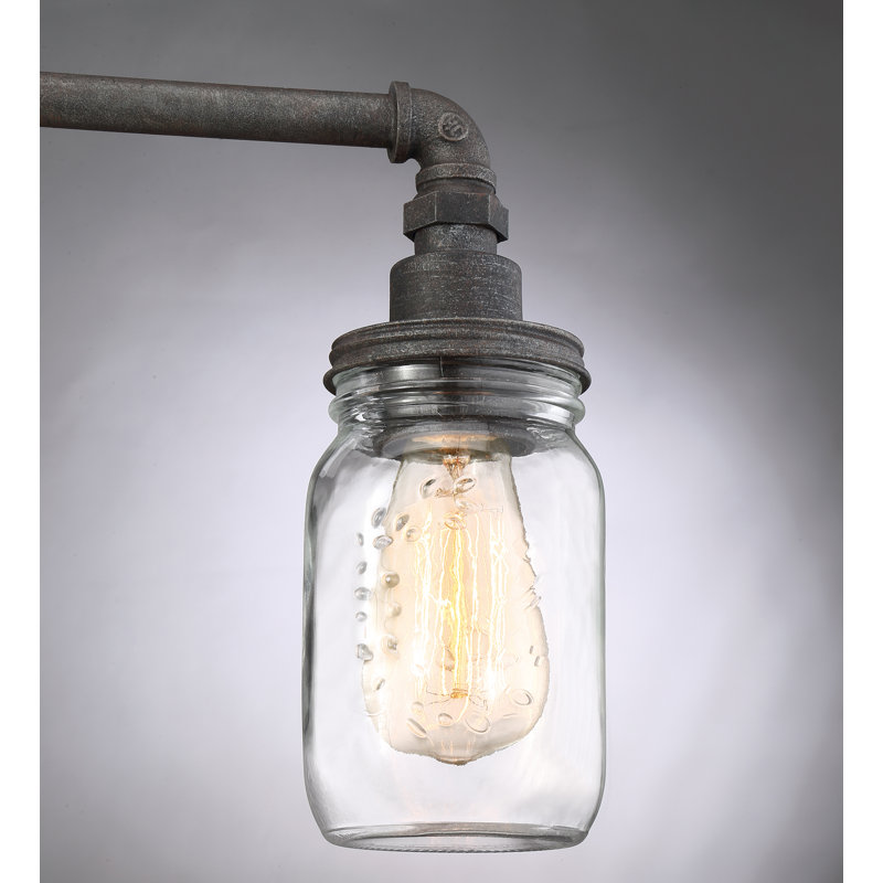 Claude 21.5" W 3-Light Steel and Glass Vanity Light