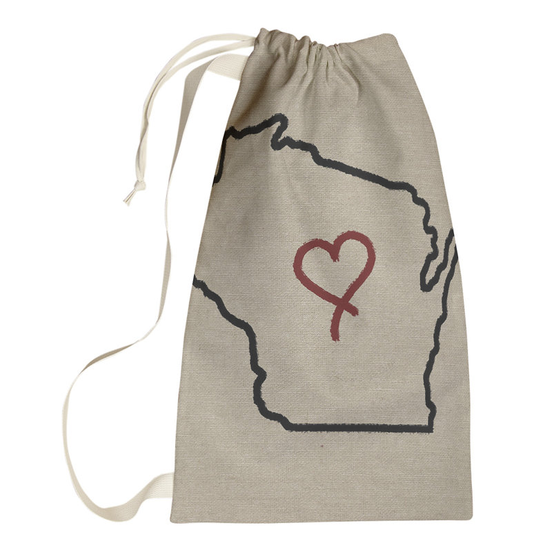 Sac à lessive « Love » hansard, Petit (H 64 po x l 20 po x 1,5 po), Wisconsin