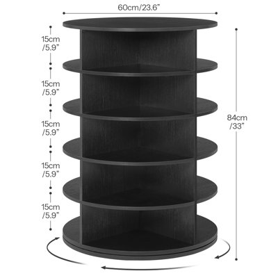 Yasmani 23.6" W 5-Tier Rotating Shoe Rack