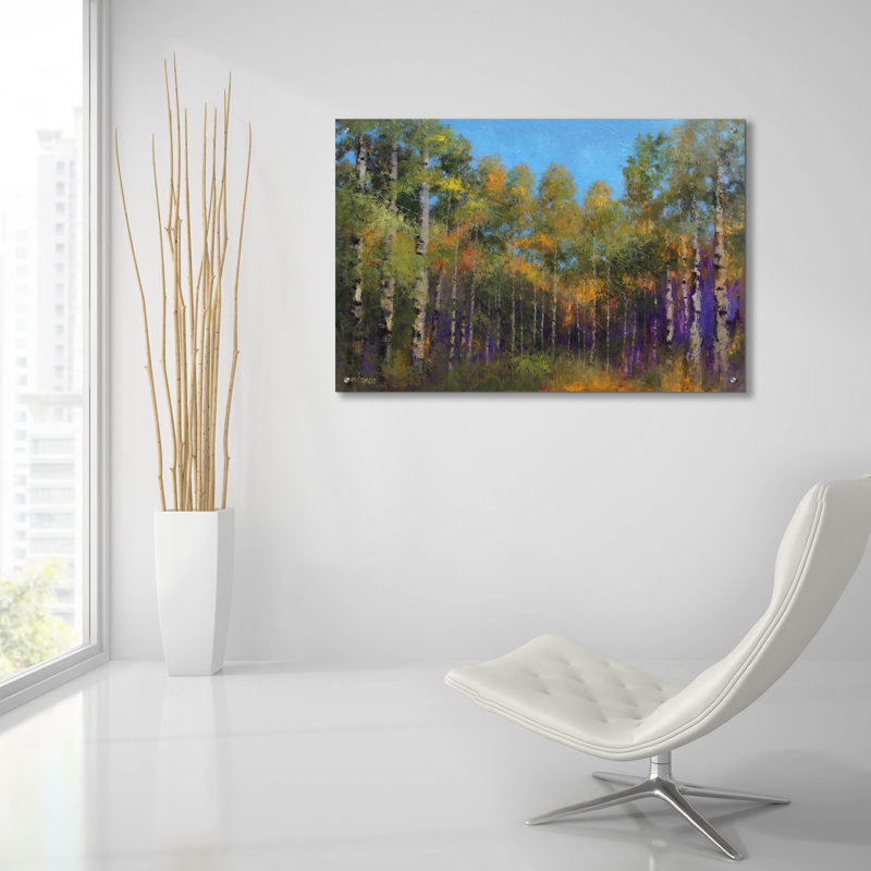 «Aspen Autumn» par Thomas Stotts, art mural en verre acrylique, H 24 po x l 36 po x P 0,2 po