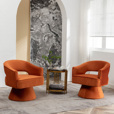 Chynna Velvet Swivel Barrel Chair