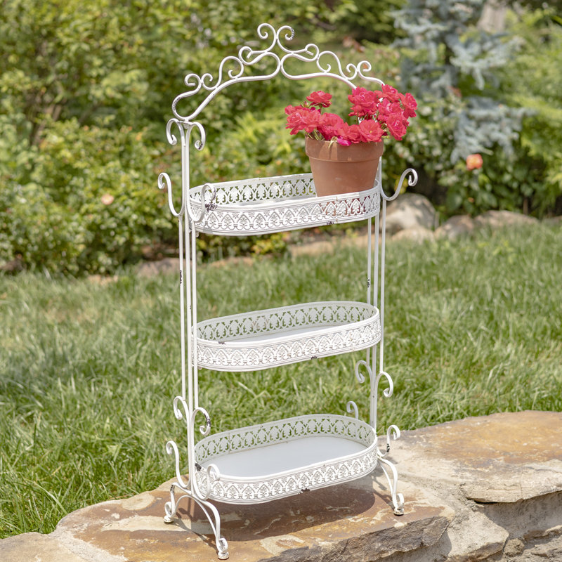 Support pour plante Nimley, Blanc antique