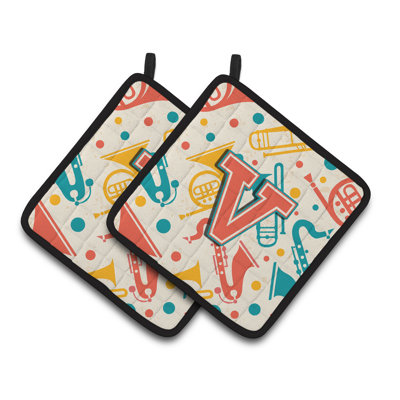 Instruments de musique rétro Potholder