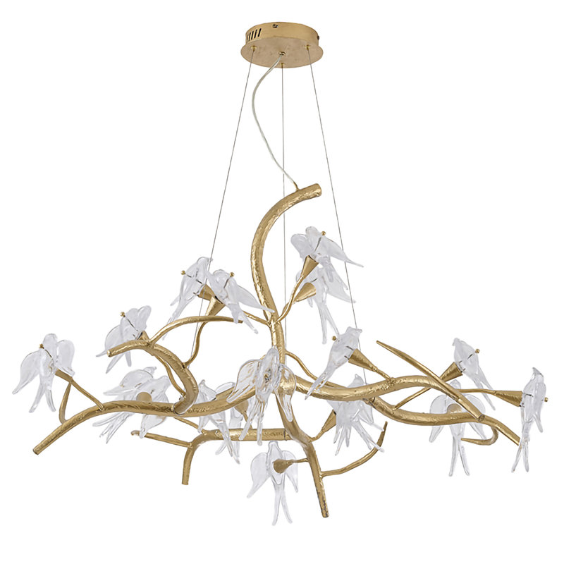 Lustre transitionnel en verre 18 lumières 