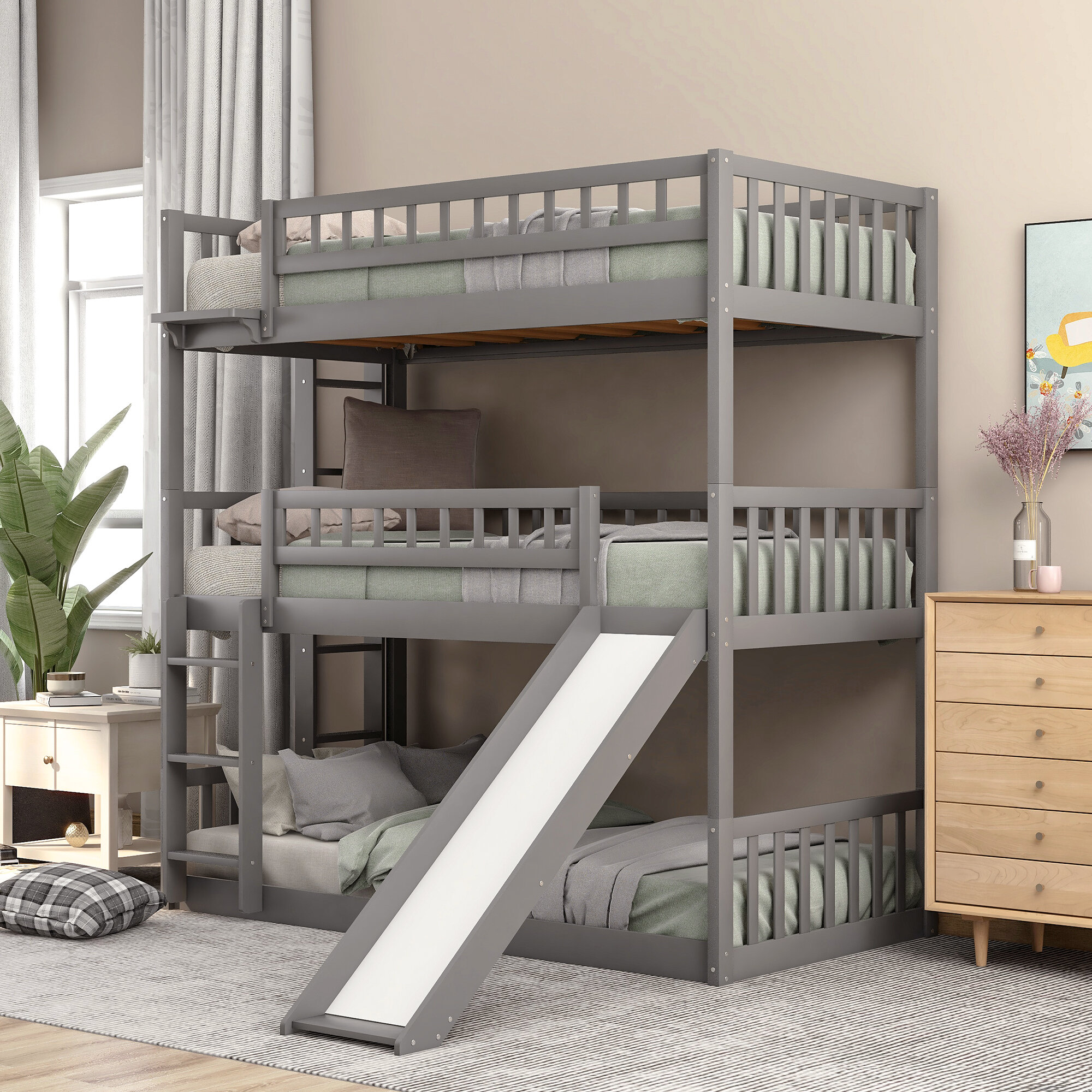 Isabelle & Max™ Lanier Kids Twin Over Twin Over Twin Bunk Bed & Reviews ...