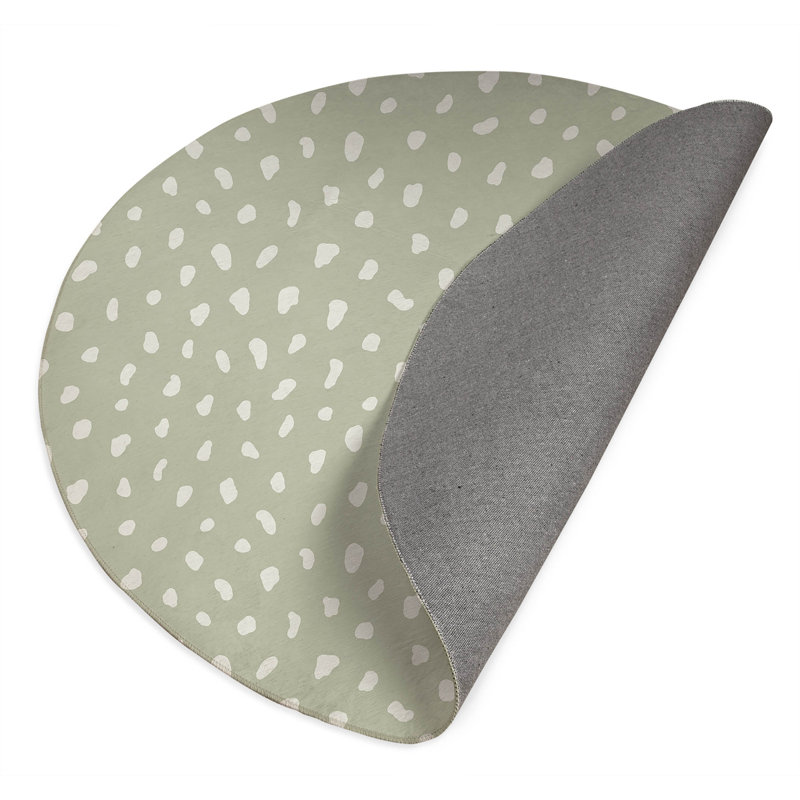 Paint Drop Non-Slip Outdoor Rug, Round 5'