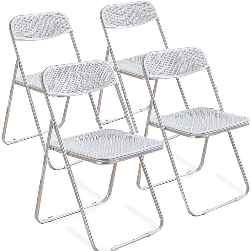 Stackable Folding Chair Folding Chair Set, White