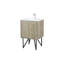 Meuble-lavabo de salle de bain avec comptoir en quartz blanc, robinet et tiroir à fermeture en douceur-1440883067