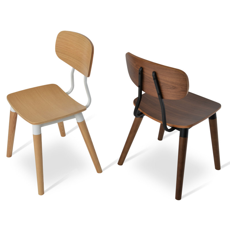 Esedra Side Chair, Walnut/Black