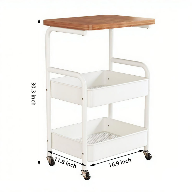 3-Tier Storage Table With Wheels