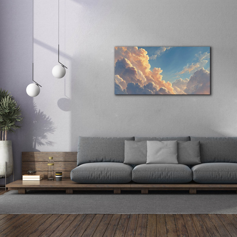  «Majestic Golden Cloud» par Ann Klee, art mural sur toile, 60 po x 30 po, H 30 po x l 60 po