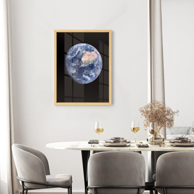 " Blue Earth From Space Space Enthusiasts Illustration Small Decor Art Work "