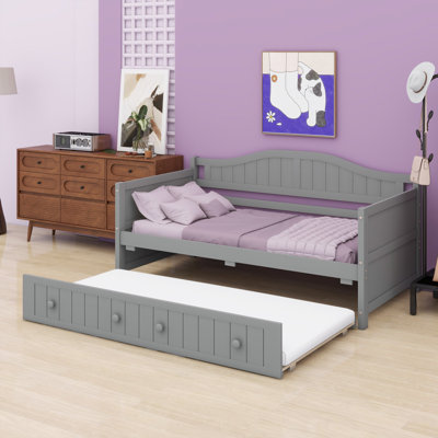 Daybed with trundle features strong legs and a durable frame for any room
