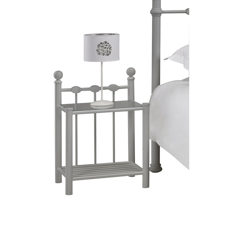 Sinquefield Glass Top End Table, Grey
