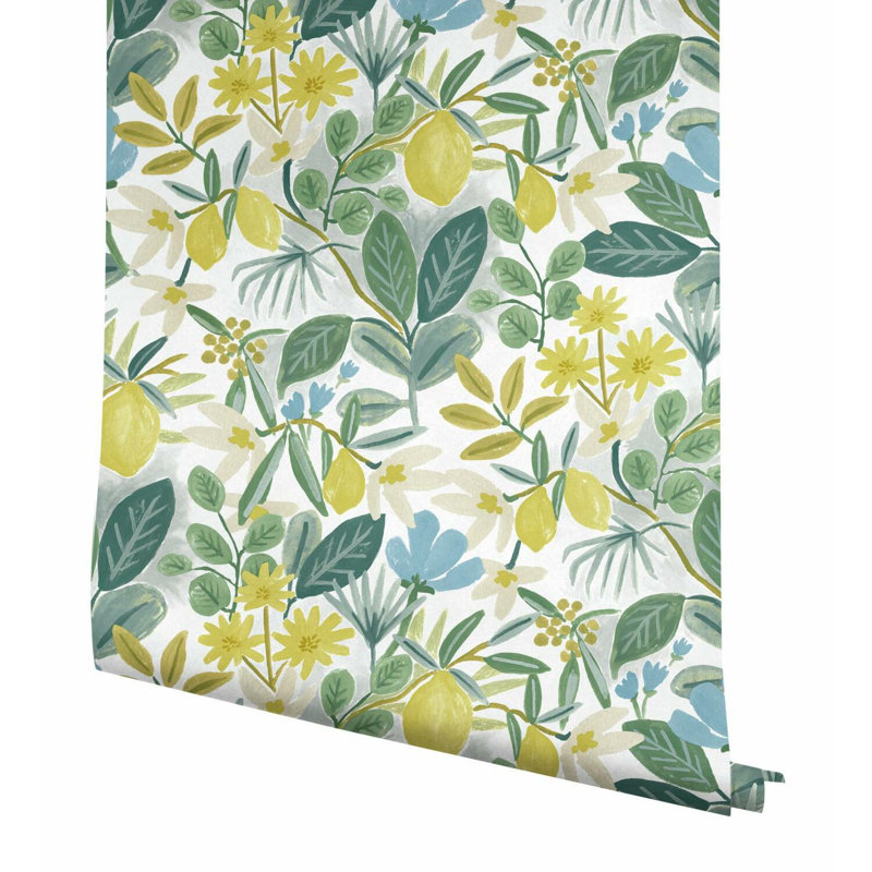 Amalfi 20' L x 27" W Peel and Stick Wallpaper Roll, Blue/Green
