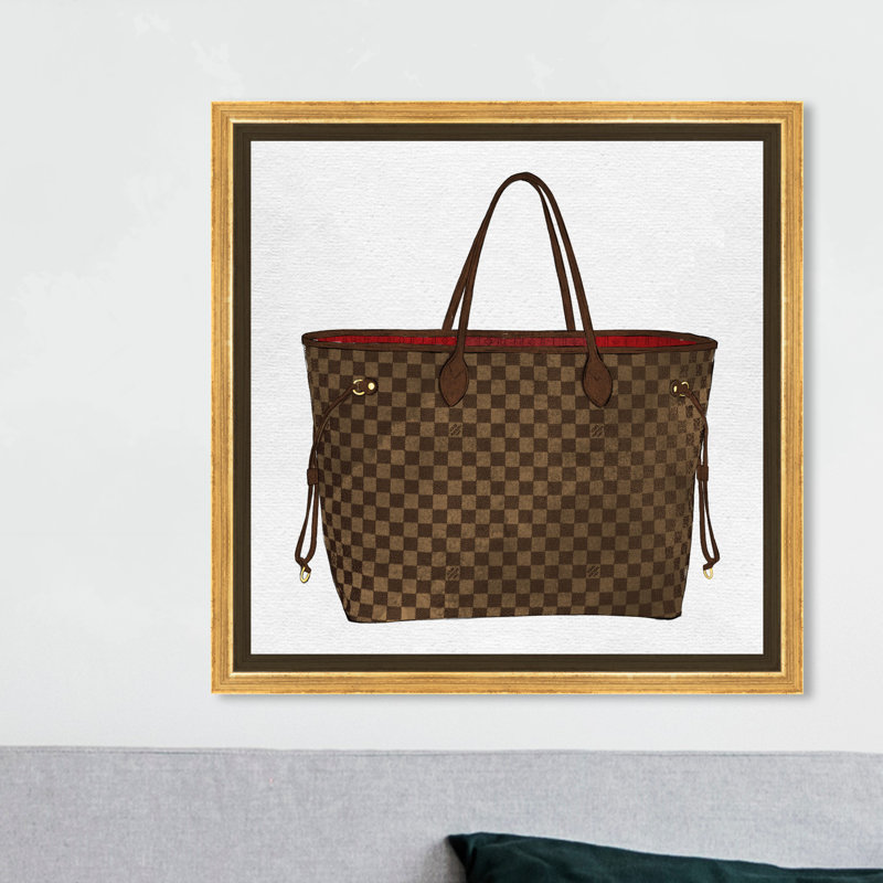 Sac à main Fashion and Glam Royal Chocolate - impression, H 30 po x l 30 po, Encadrement doré