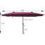 Très grand parasol de patio double 15 pi x 9 pi - coloré avec manivelle et évents pour la terrasse de jardin-130189574