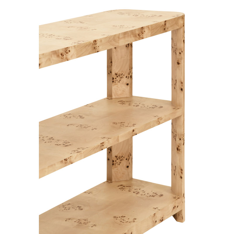 54'' W Console Table, Burl Wood