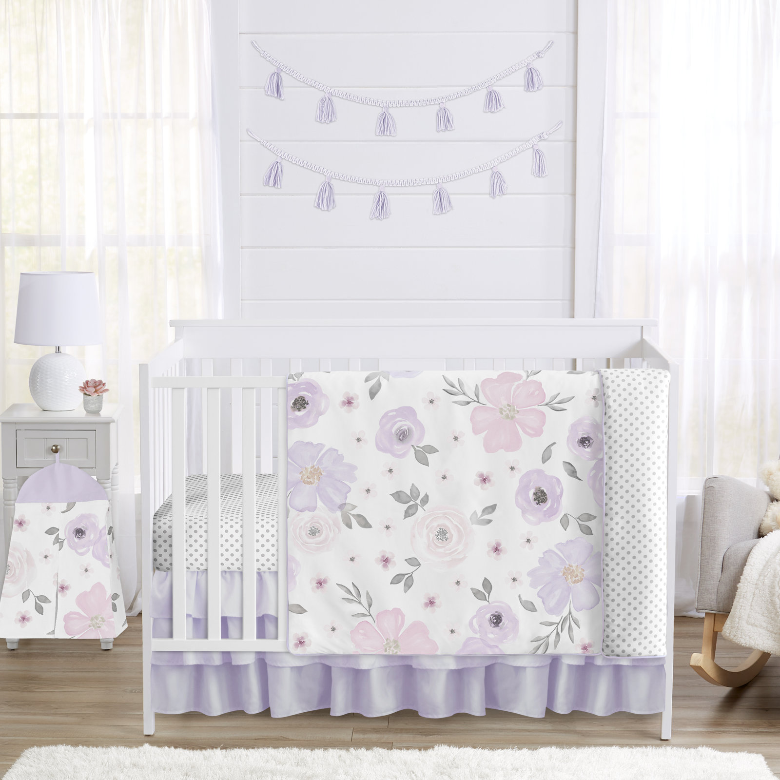 Watercolor Floral 4-Piece Bedding Set