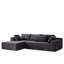 Ensemble de canapé modulaire rembourré Chenille, ensemble de canapé modulaire en L 108 po avec 6 coussins, canapé-lit combiné gratuit pour le salon, la chambre à coucher (méridienne gauche)-1724600572