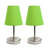 Amandev Simple Designs Sand Nickel Mini Basic Table Lamp with Tapered Fabric Shade-1727903276