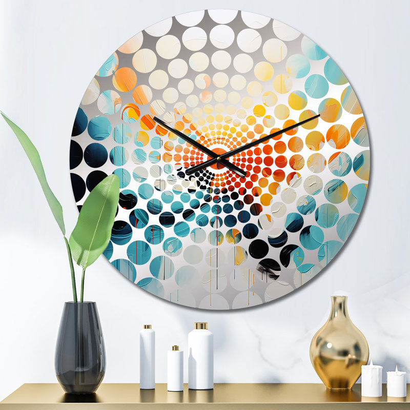 Fontfroide - Horloge murale peinture abstraite, Petit