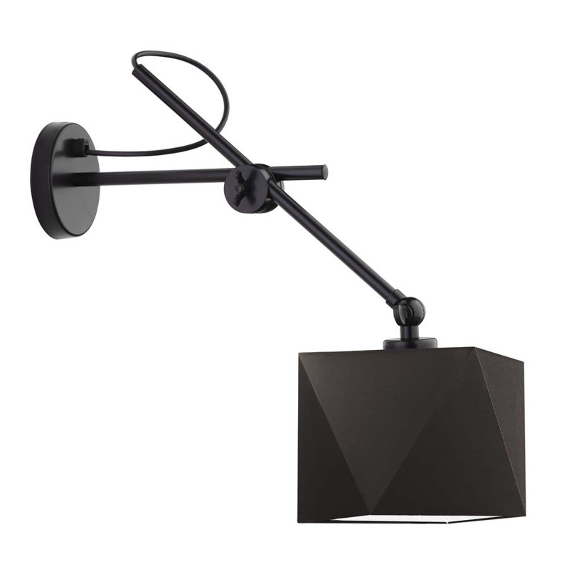 Asellus Steel Armed Sconce, Black, Brown