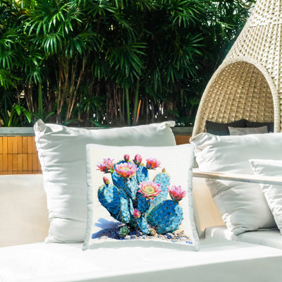 Coussin d'extérieur Rosy Cactus Blooms