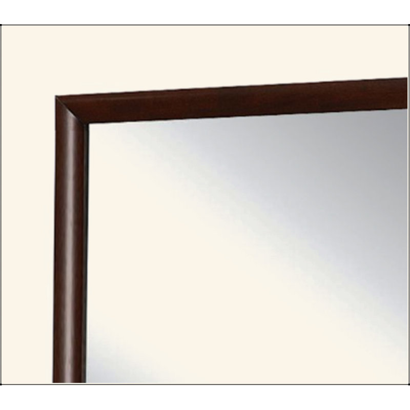 Miroir carré intemporel avec cadre robuste et naturel pour une décoration polyvalente, 35 po x 39 po, Espresso