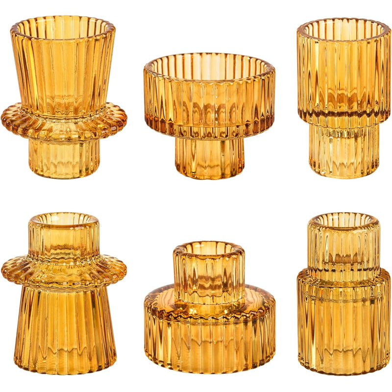 Porte-bougies en cristal Amber