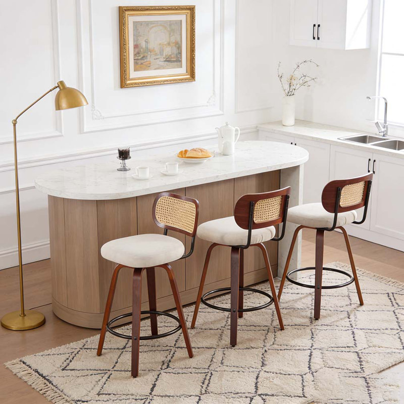 26-Inch Counter Height Bar Stools Set, Beige