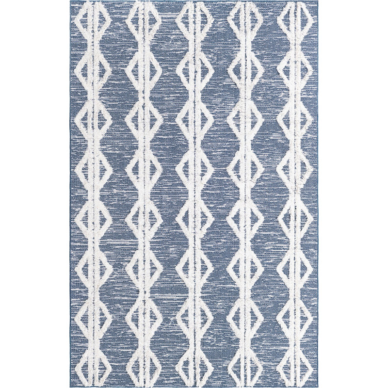 Eiryn Cotton Abstract Indoor Rug, Rectangle 5'5" x 8'
