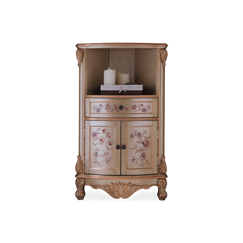 Armoire de coin en bois manufacturé beige