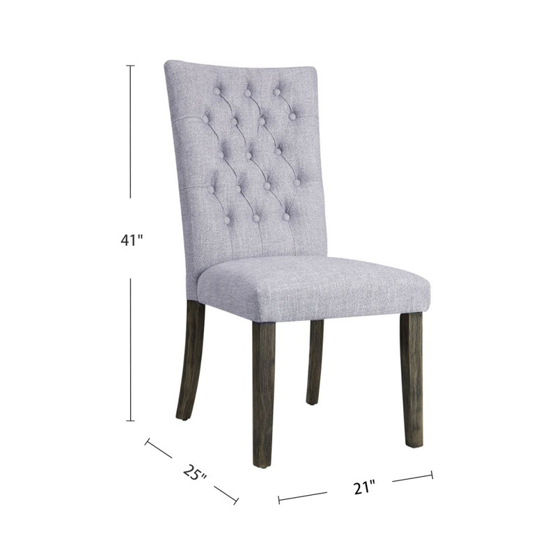Ensemble de 2 chaises d'appoint rembourrées en lin gris