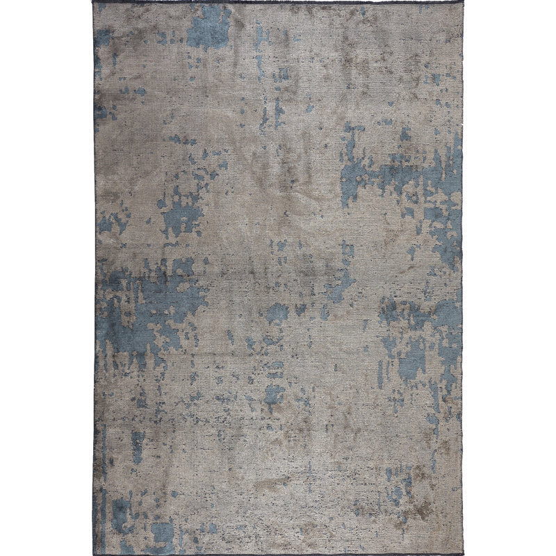 Tapis gris / bleu Rapture, Rectangle 7 pi 10 po x 9 pi 10 po