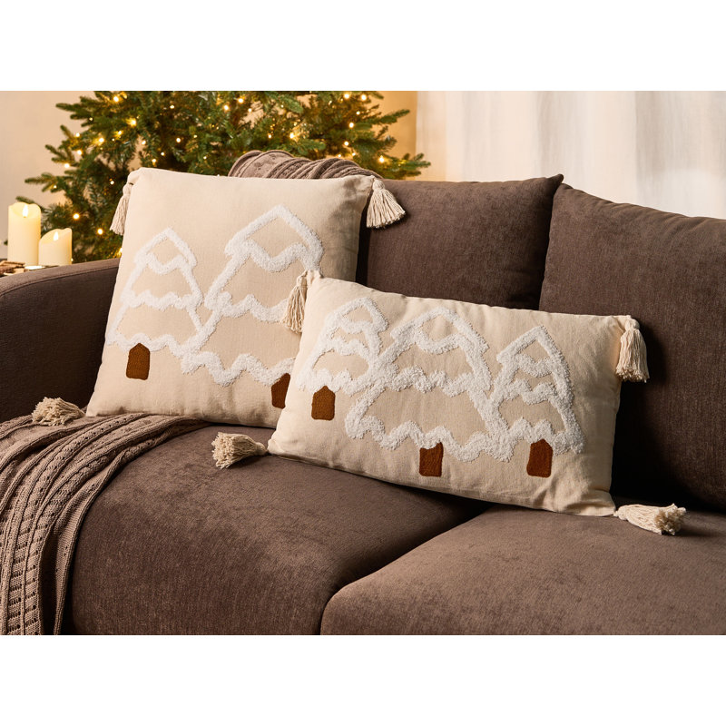 Beige, White Cushion