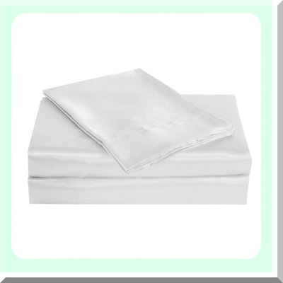 Luxury White Charmeuse Sheet Set - Silky Smooth Bedding for Ultimate Comfort and Elegance - Hypoallergenic, Breathable, and Luxurious - Queen Size