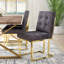 Chaise parsons rembourrée en velours capitonné Dantasia-726300636