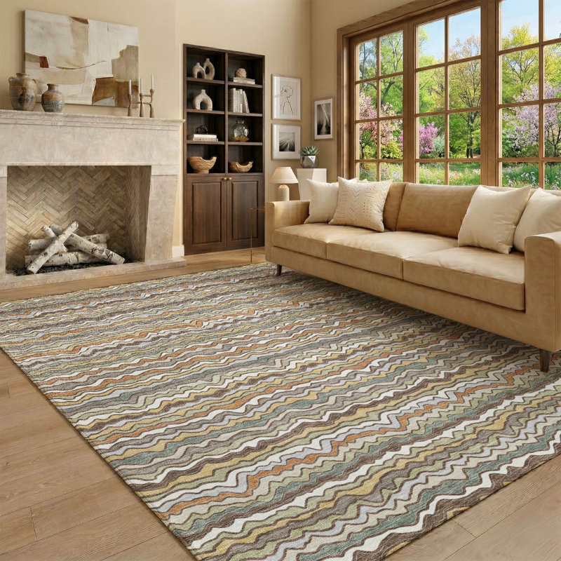 Tapis de qualité supérieure lavable à la machine Mayfield AMF2436, Taupe, 9' x 12'