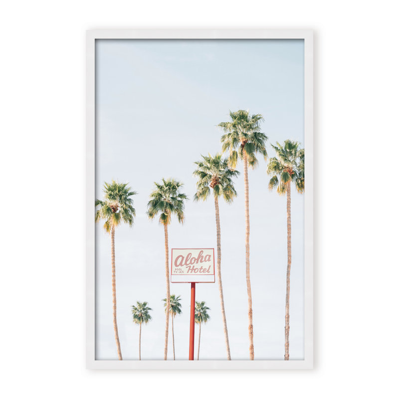 Coastal Retreat Aloha Hotel by  - Picture Frame Photograph on Paper, 48" H x 32" W x 1.125" D, Beige, Framed Matted Print